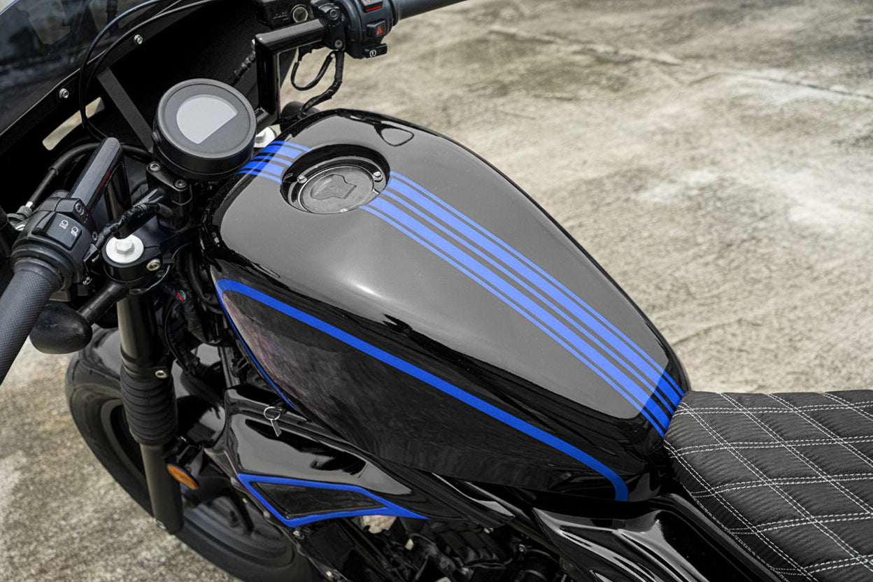 COVER FUEL OIL TANK GLOSS BLACK V.6 FOR HONDA REBEL CMX 300&500 2017-2025