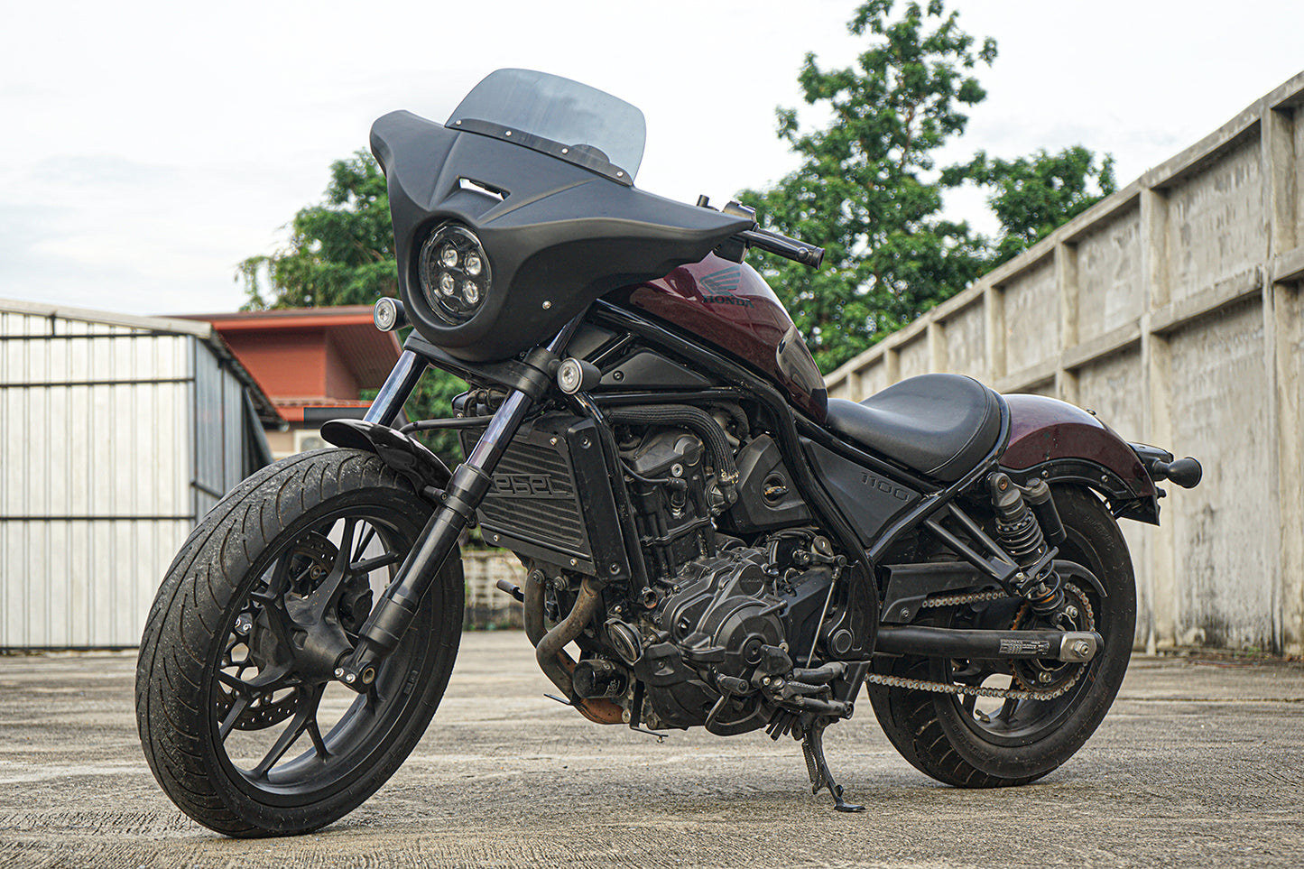 Front Batwing Fairing Windshield Matte Black Honda Rebel 1100 CMX (2021-2024)