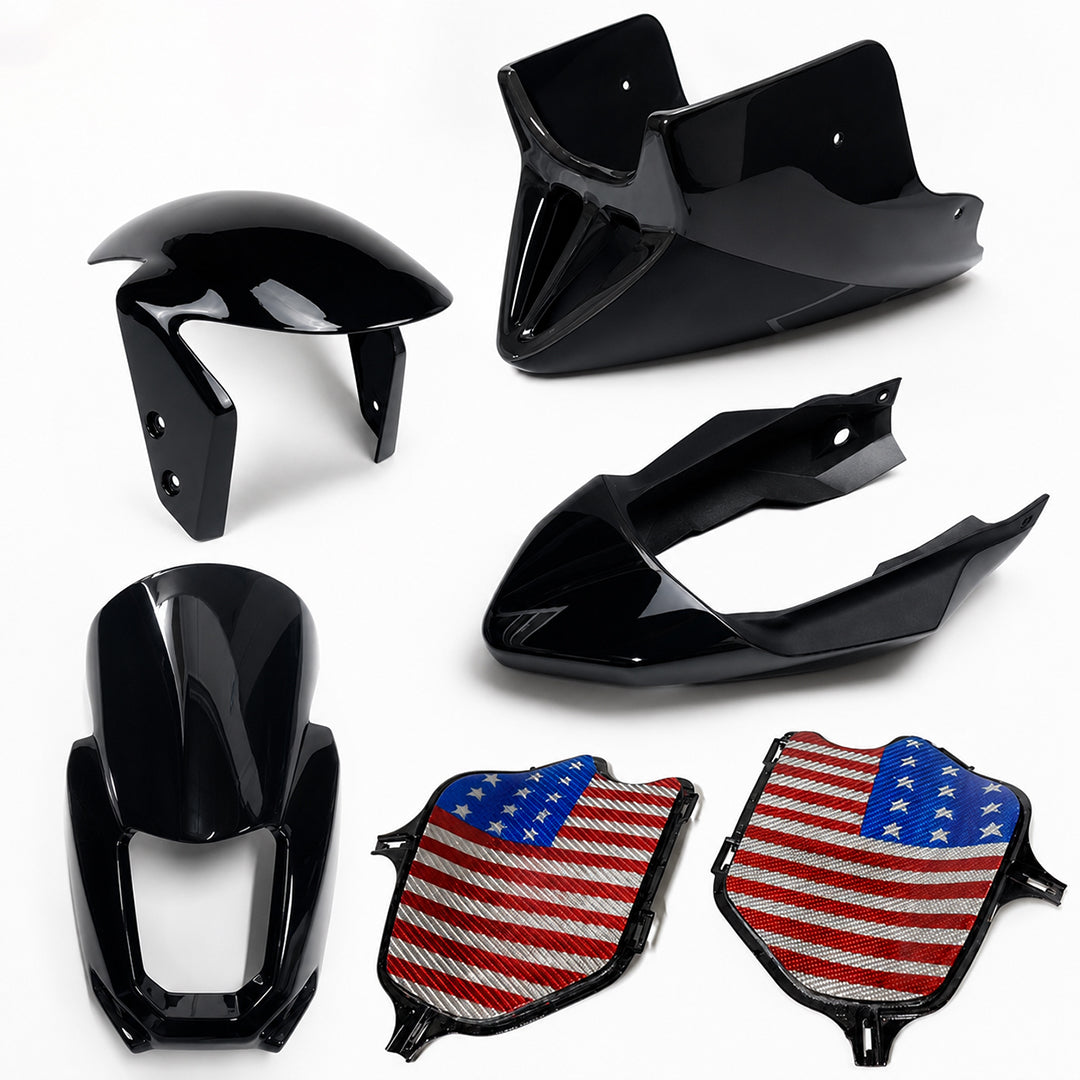 Set 5 Front Fender / Headlight Cover / Rear Cover / Side Frame / Under Fairing Black For Honda Grom 125 2021 - 2024