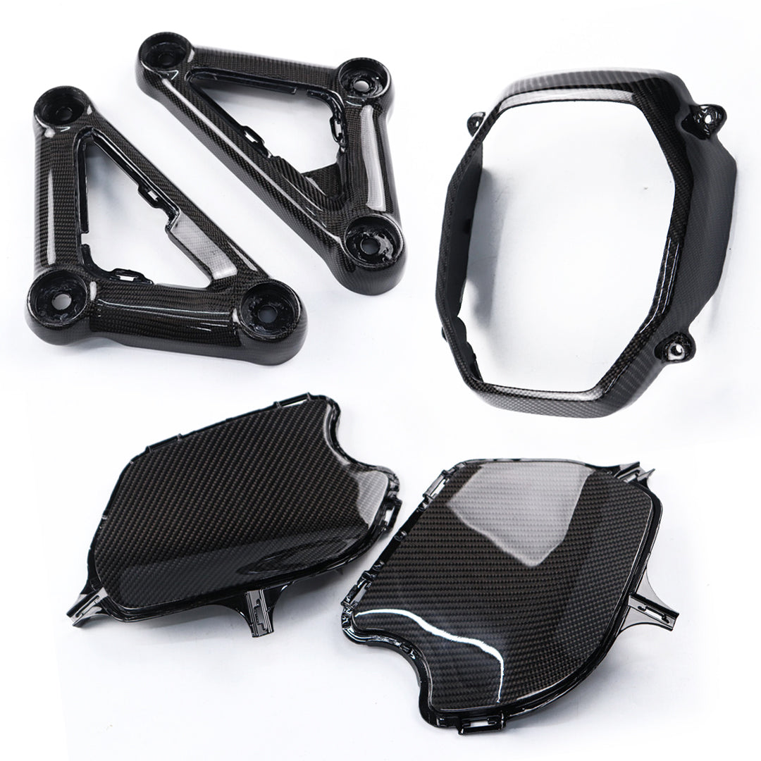 Set Of 5 Piece Frame Body Cover Side Upper Panel Carbon Fiber For Honda Grom 2021-2024
