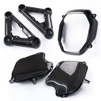 Set Of 5 Piece Frame Body Cover Side Upper Panel Carbon Fiber For Honda Grom 2021-2024