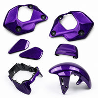Set Of 7 Piece Frame Body Cover Side Upper Panel Purple Carbon Fiber For Honda Grom 2021-2024