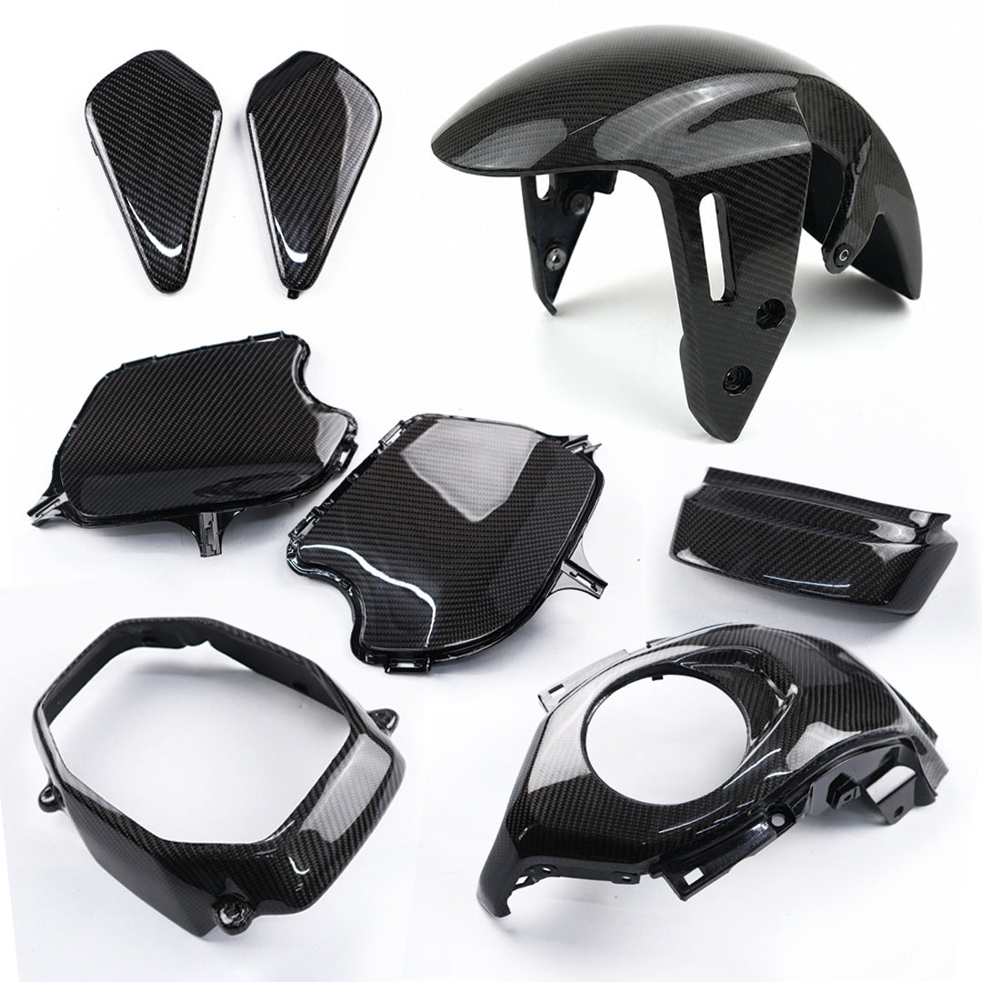 Set Of 8 Piece Frame Body Cover Side Upper Panel Carbon Fiber For Honda Grom 2021-2024