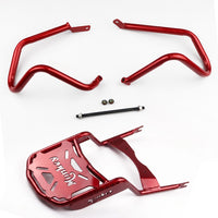 Crash Bar Engine Guard & Rear Luggage Rack Kit Honda Monkey 125 2018-2026 Red