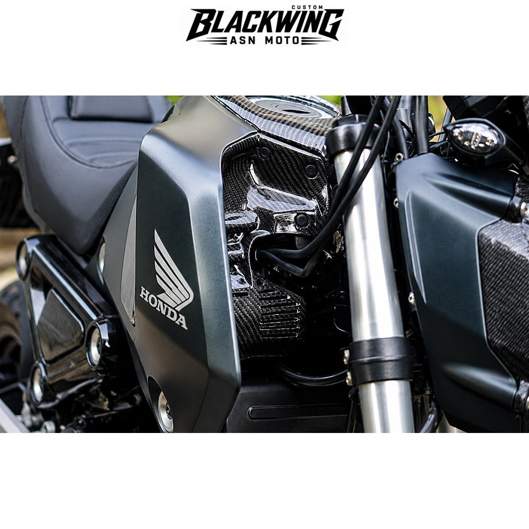 Set Of 3 Piece Frame Body Cover Side Upper Panel Carbon Fiber For Honda Grom 2021-2024