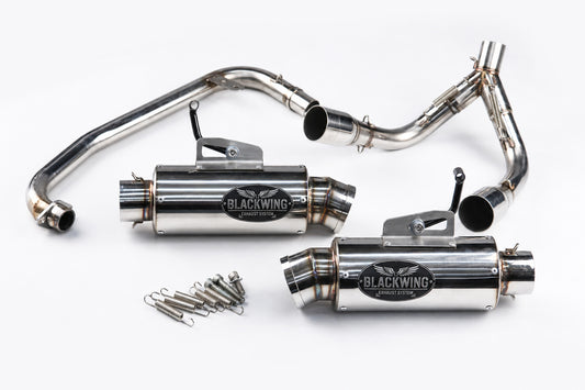 Dual Exhaust System Stainless Pipe Muffler + Logo For Honda Grom 125 2021-2026