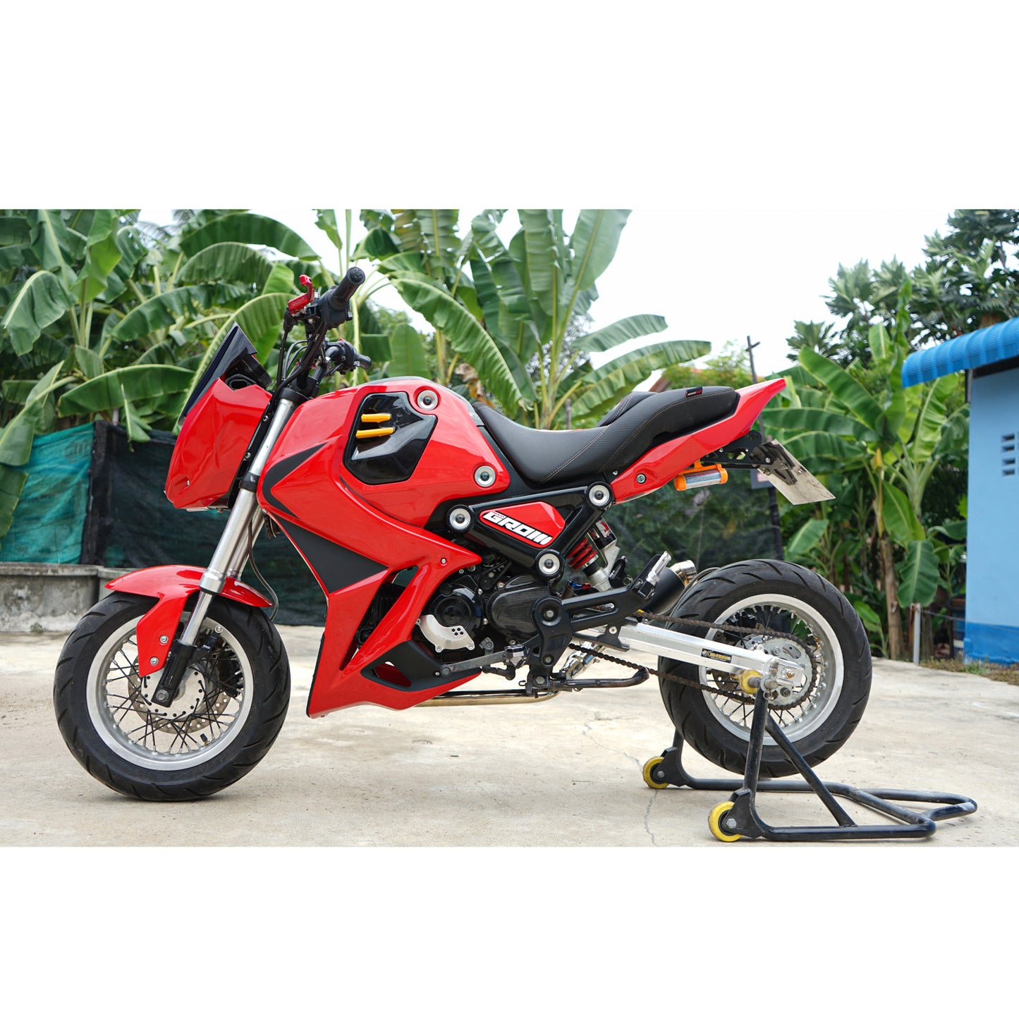 Set 3 Front Fender / Headlight Cover / Side Fairing Red For Honda Grom 125 2021 - 2024