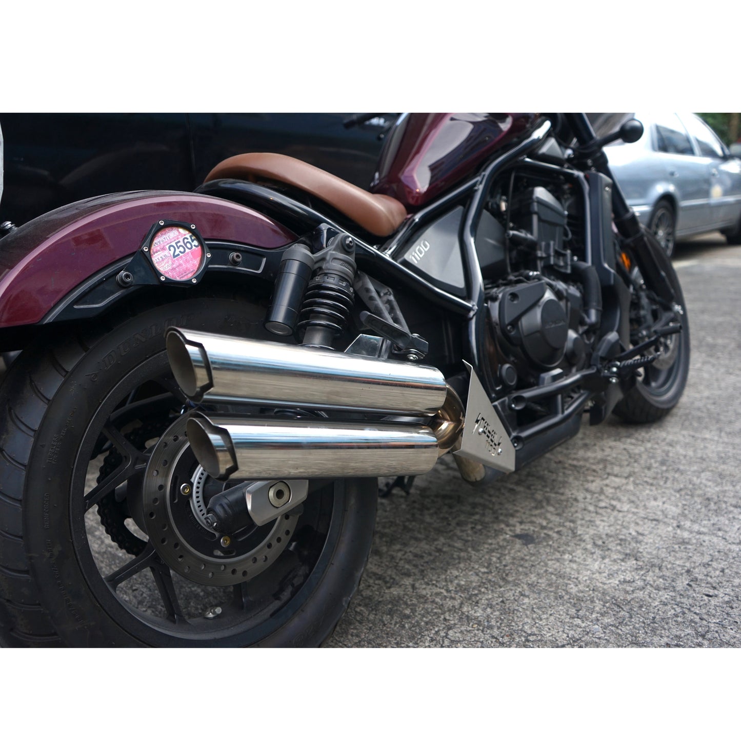 LONG DOUBLE DUAL EXHAUST PIPE MOUNT SYSTEM MAXNUS HONDA REBEL CMX1100 2021-2025