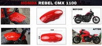 SHORT FRONT FENDER FAIRING MUD GUARD RED FOR HONDA REBEL CMX 1100 2021-2025