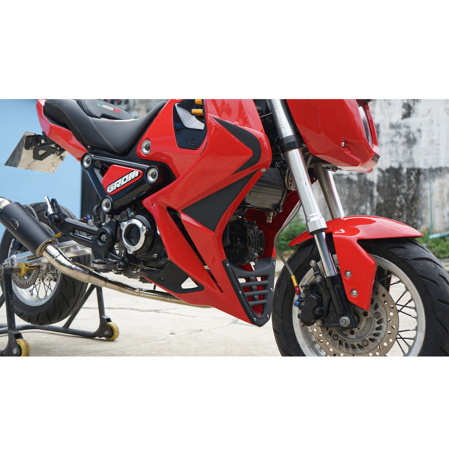 Set 3 Front Fender / Headlight Cover / Side Fairing Red For Honda Grom 125 2021 - 2024