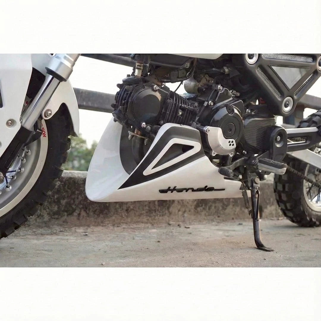 Belly Panel Fairing Frame Guard Cover Trim White + Logo For Honda Grom 125 2021 - 2026