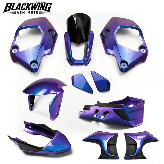 Set 6 Front Fender / Headlight Cover / Rear Cover / Side Fairing / Body Frame Purple Fade For Honda Grom 125 2021 - 2024
