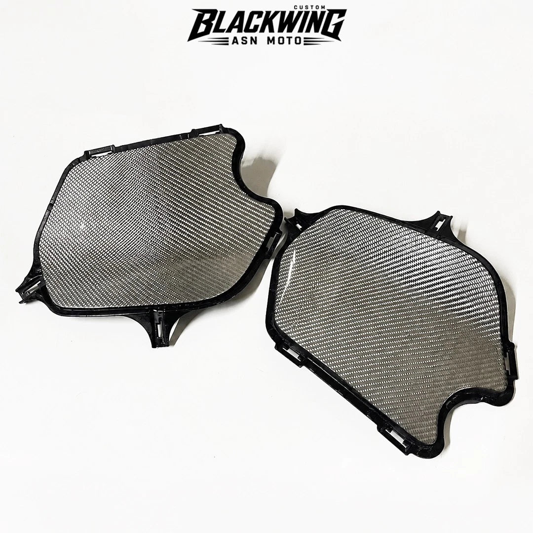 Frame Body R+L Cover Side Upper Panel Carbon Fiber White For Honda Grom 2021-2024