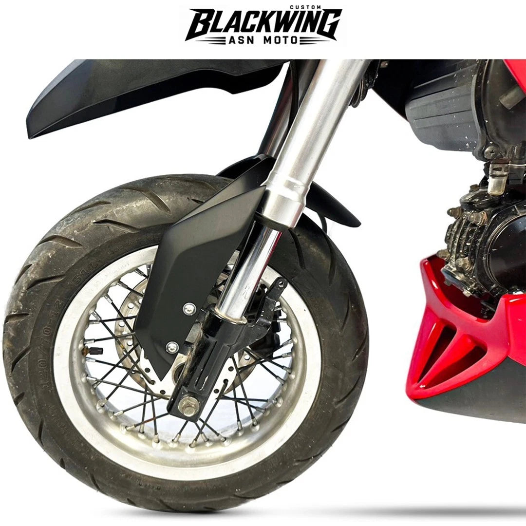 2Pc Front Fender Motard Mud Guard Fairing Black For Honda Grom 125 2021 - 2026