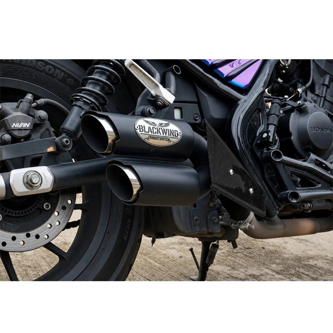ชุดท่อไอเสียคู่แบบสั้นพร้อมที่ยึดสำหรับ Honda Rebel CMX 300&500 ปี 2017-2026