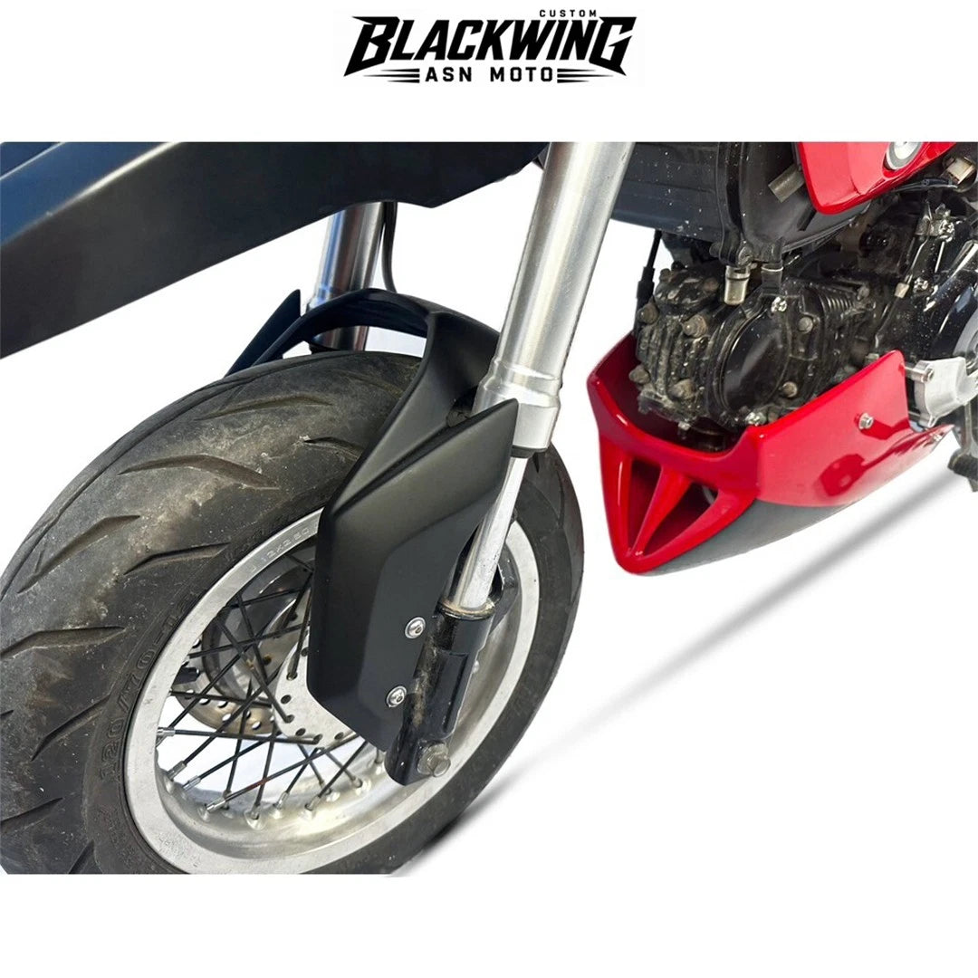 2Pc Front Fender Motard Mud Guard Fairing Black For Honda Grom 125 2021 - 2026