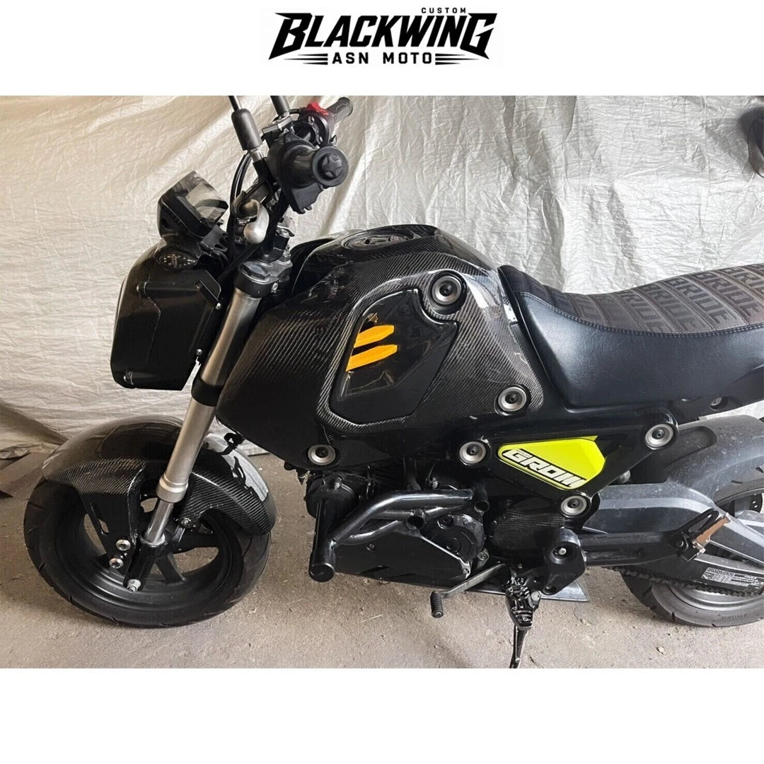 Frame Body R+L Fairing Side Cover Carbon Fiber For Honda Grom 2021-2024