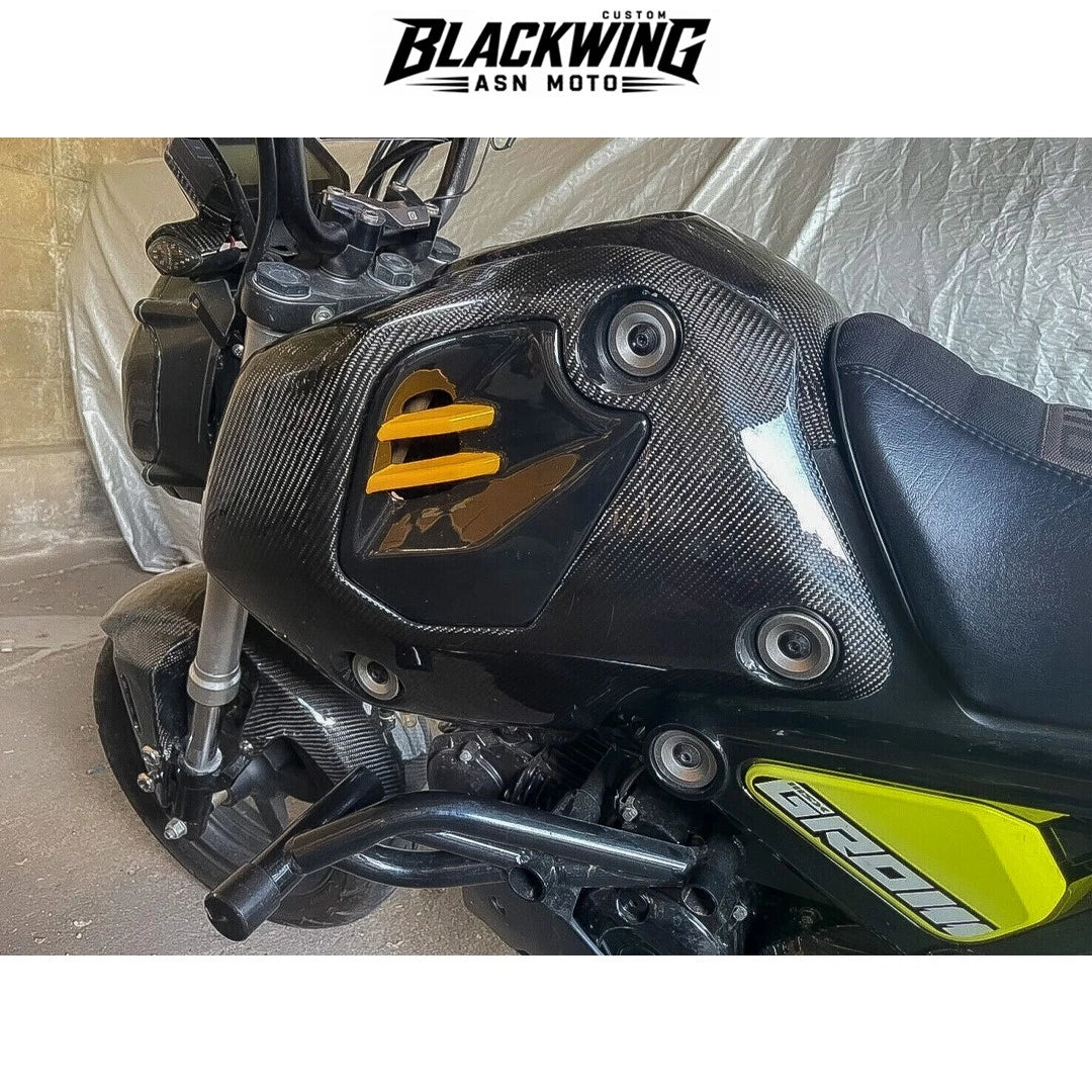 Frame Body R+L Fairing Side Cover Carbon Fiber For Honda Grom 2021-2024