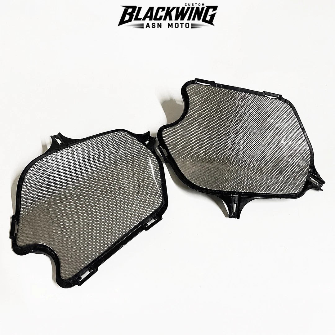 Frame Body R+L Cover Side Upper Panel Carbon Fiber White For Honda Grom 2021-2024