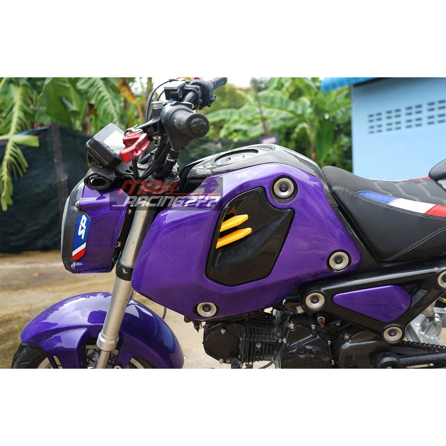 Set Of 12 Piece Frame Body Cover Side Upper Panel Carbon Fiber For Honda Grom 2021-2024