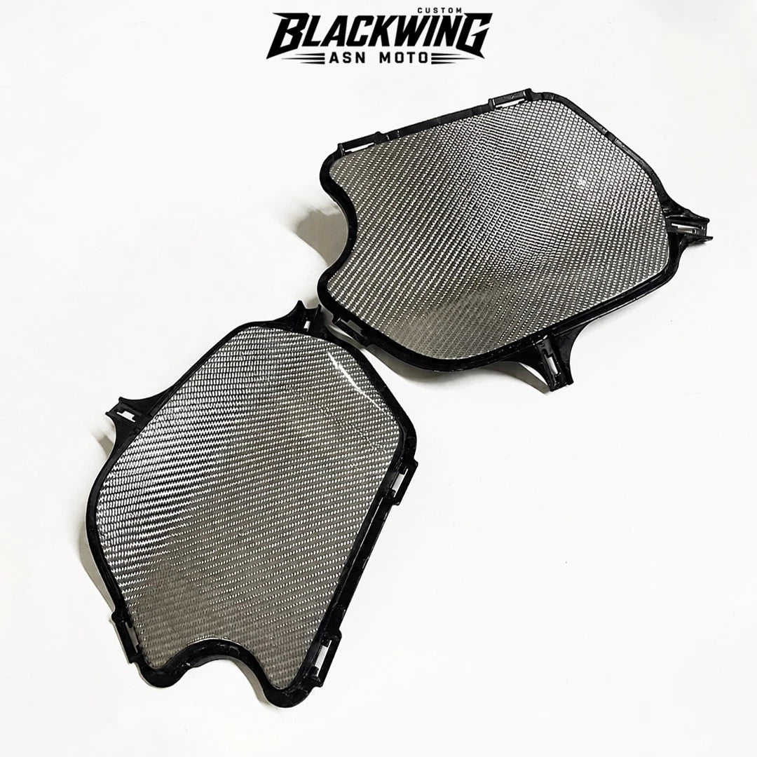 Frame Body R+L Cover Side Upper Panel Carbon Fiber White For Honda Grom 2021-2024