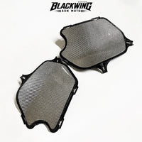 Frame Body R+L Cover Side Upper Panel Carbon Fiber White For Honda Grom 2021-2024