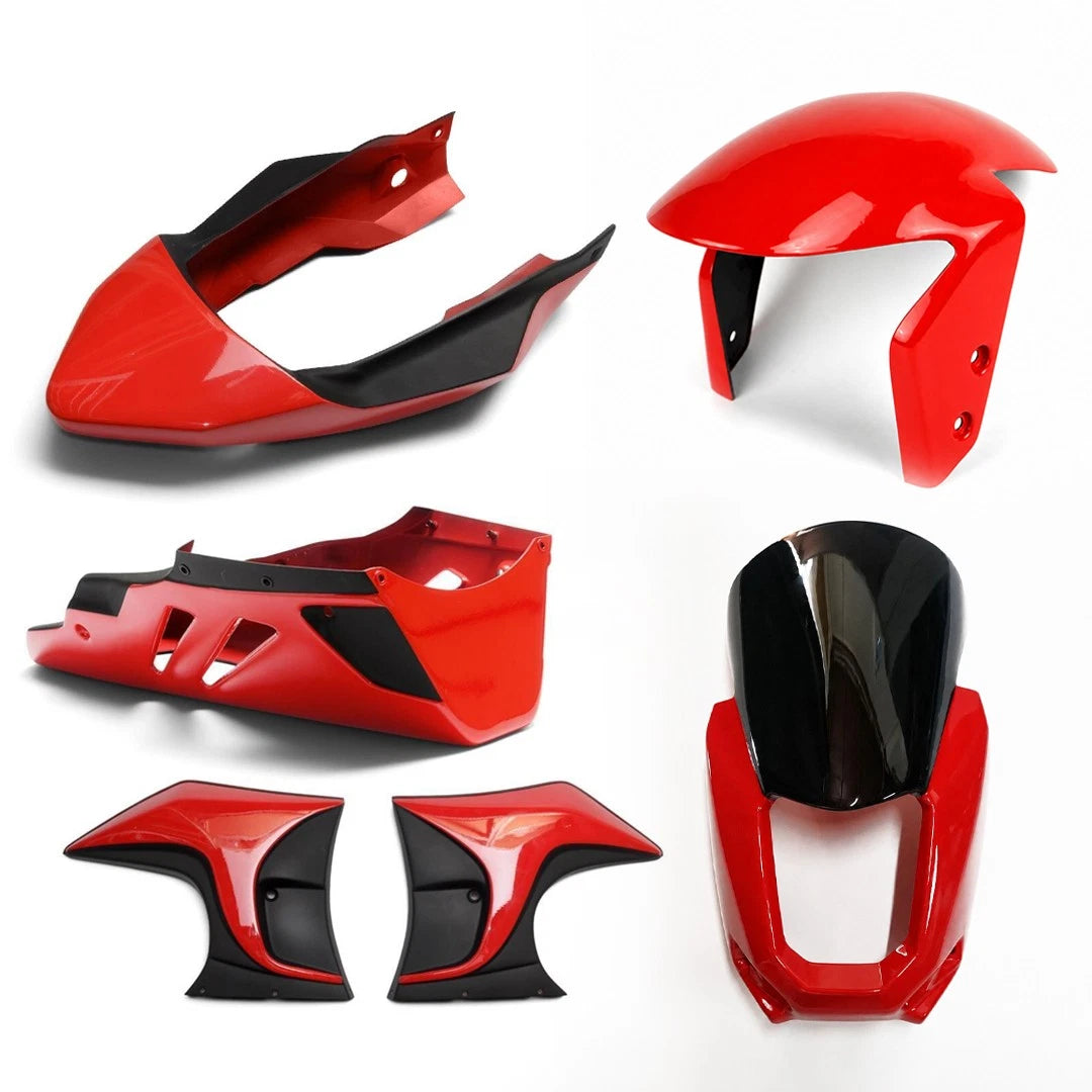 Set 4 Front Fender / Headlight Cover / Rear Cover / Side Fairing Red For Honda Grom 125 2021 - 2024