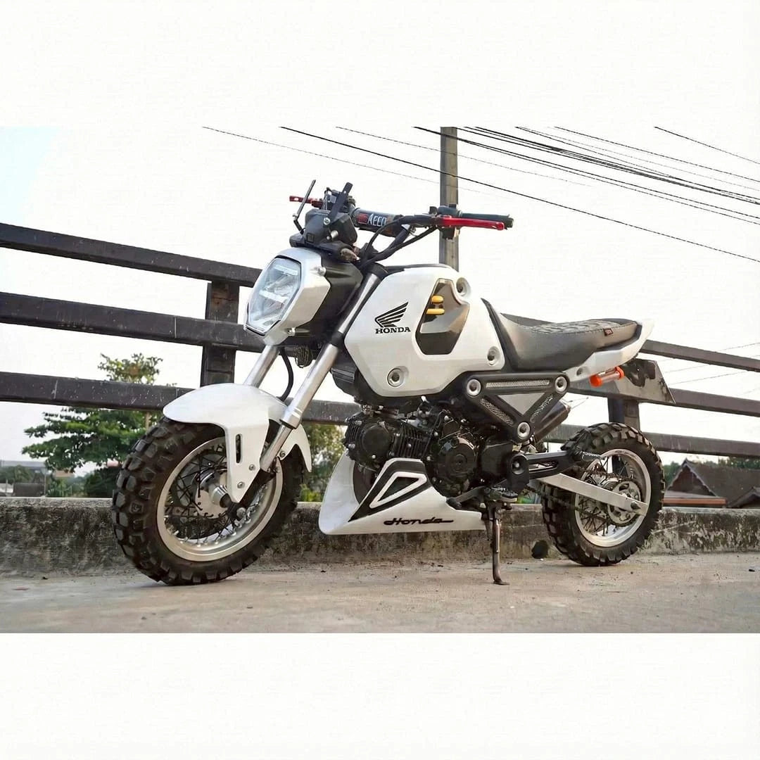 Belly Panel Fairing Frame Guard Cover Trim White + Logo For Honda Grom 125 2021 - 2026
