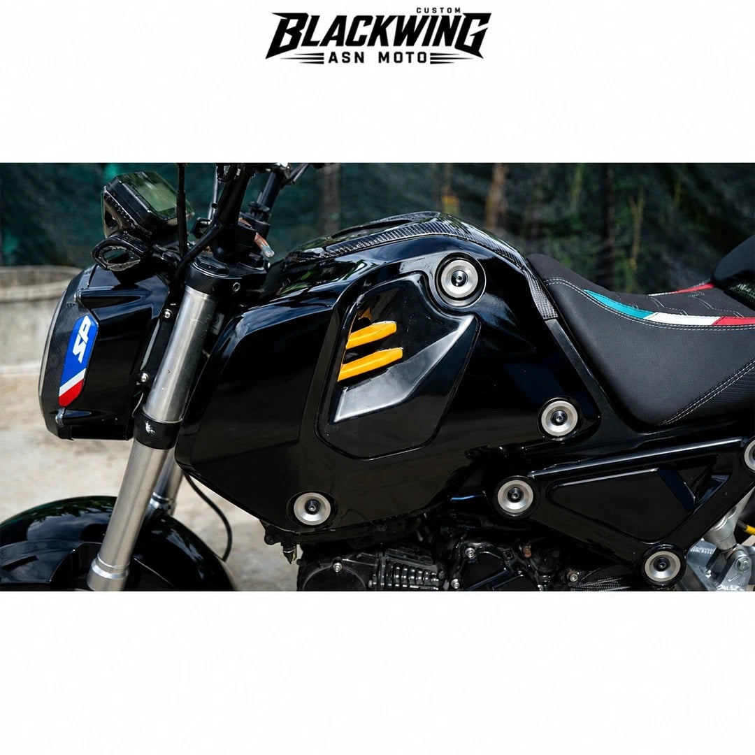 Black 7Pc Body Pastel Panels Frame Body For Honda Grom 125 2021-2024