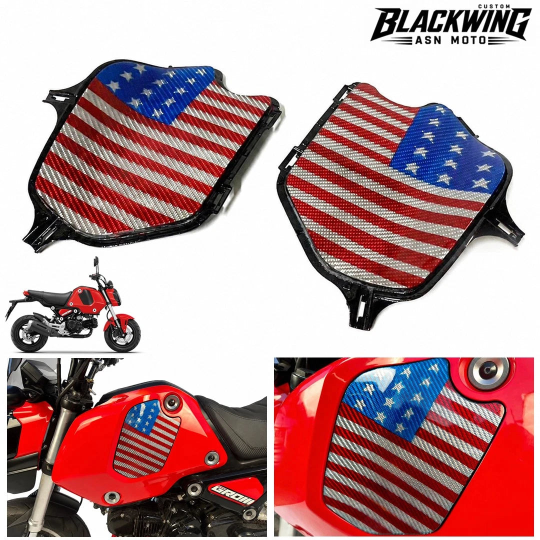 Frame Body R+L Cover Side Upper Panel US Carbon Fiber For Honda Grom 2021-2024