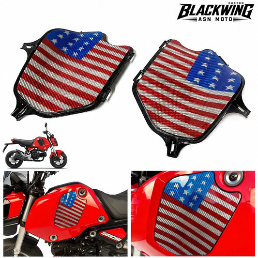 Frame Body R+L Cover Side Upper Panel US Carbon Fiber For Honda Grom 2021-2024