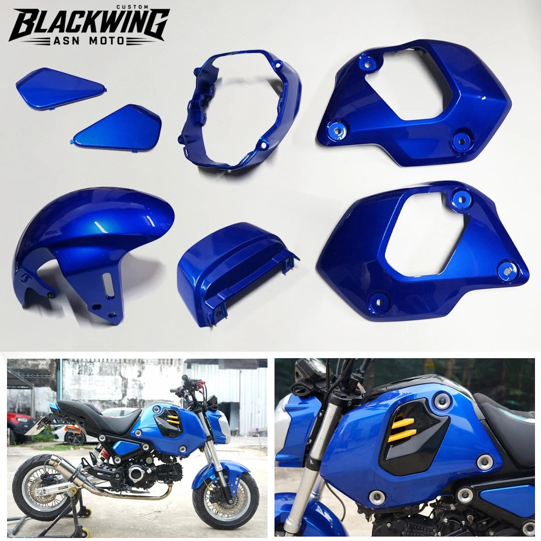 Blue 7Pc Body Pastel Panels Frame Body For Honda Grom 125 2021-2024