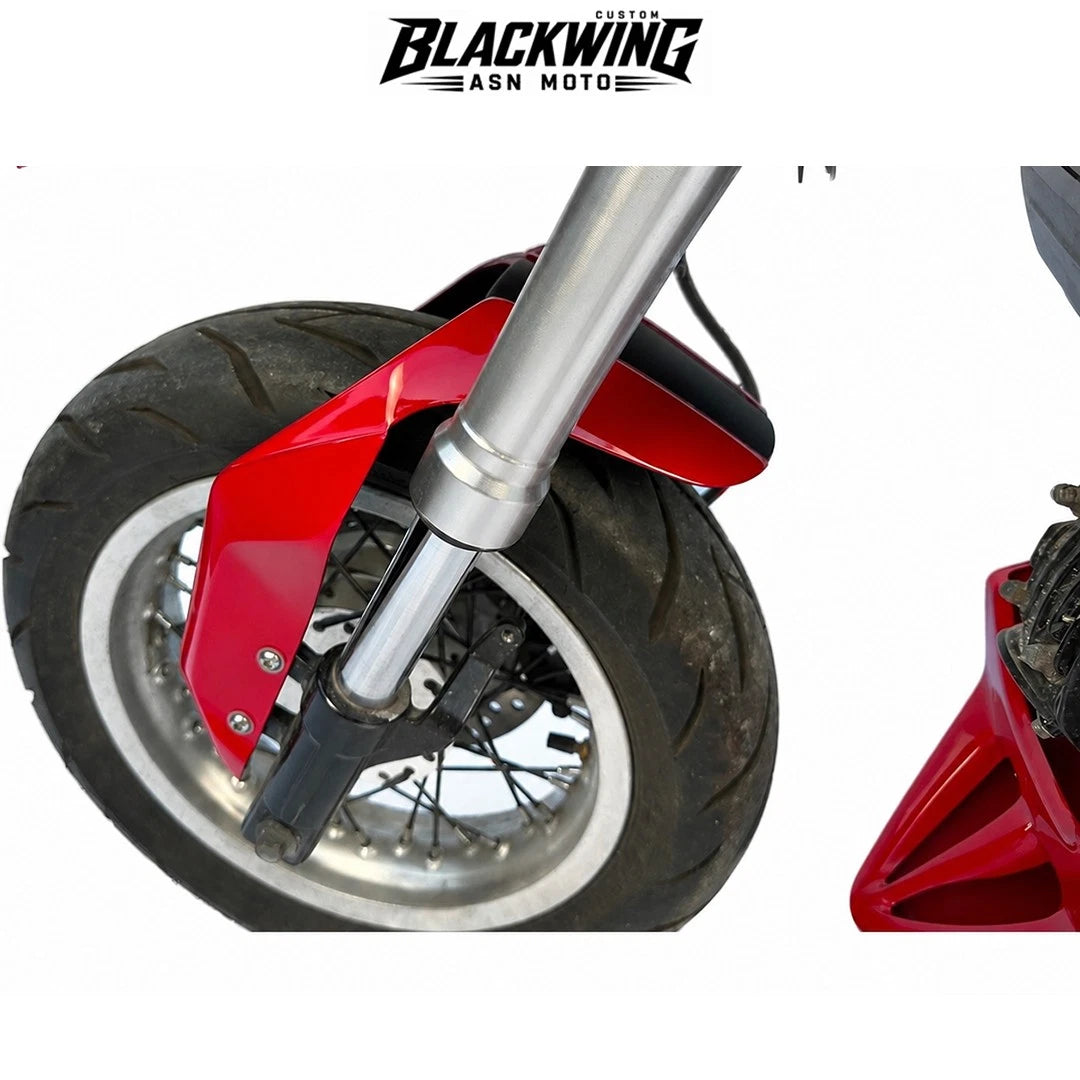 2Pc Front Fender Motard Mud Guard Fairing Red For Honda Grom 125 2021 - 2026